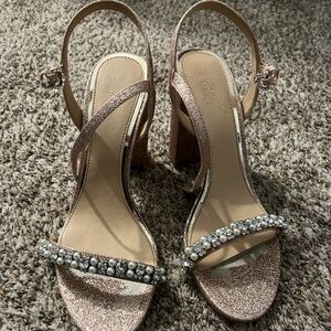 Rose gold sparkly pearl heels size 9